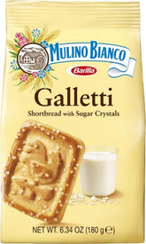 Mulino Bianco front packaging shows product and assures authentic Italian quality