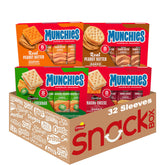 Munchies front packaging showing full 32-sleeve variety pack and quick grab convenience
