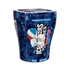 Munchique flip-top bottle open revealing gum cubes for easy access