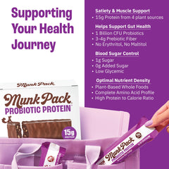 Munk Pack unwrapped bar close-up highlighting protein-rich texture benefit
