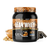 MuscleSport jar front packaging showing Peanut Butter Cookies & Cream flavor and benefits