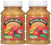 Musselman's chunky applesauce front packaging showing two 24 oz jars and label benefits