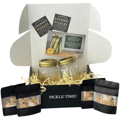 MUST BEE reusable glass jars displayed for pickling use