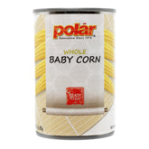 MW Polar front packaging shows whole baby corn, highlighting convenience