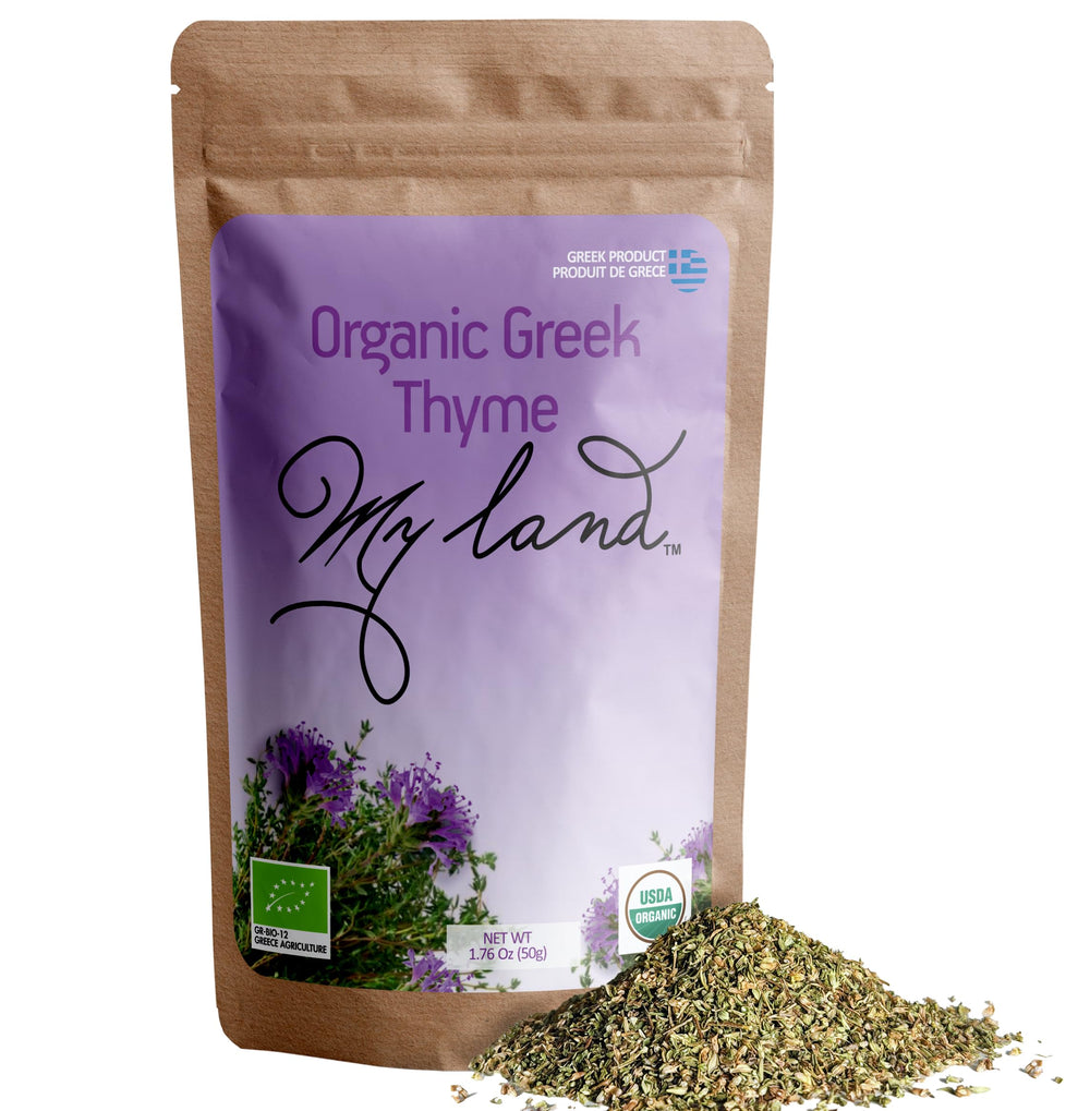 MY LAND front packaging showing kraft pouch and organic badge, preserves freshness