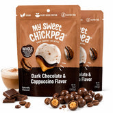 My Sweet Chickpea front packaging showing dark chocolate cappuccino flavor and benefits