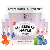 Mylk Labs front packaging showing blueberry maple oatmeal cups, convenient breakfast option