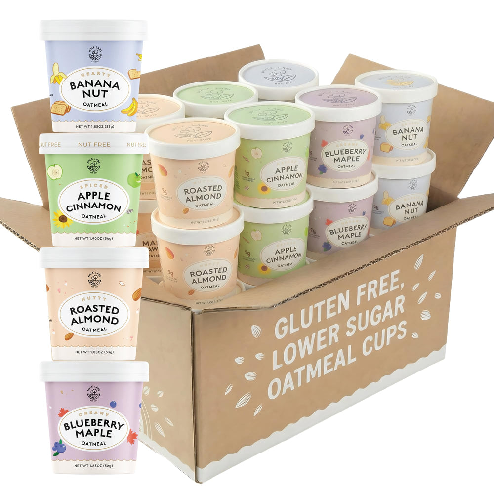 Mylk Labs front packaging showing variety pack, convenient breakfast choice