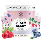 MYLK LABS front packaging showing mixed berry protein oatmeal cups and convenience