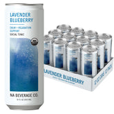 NA Beverage front packaging showing 12-pack and calming lavender blueberry flavor