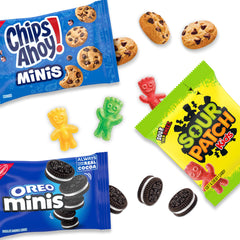 NABISCO CHIPS AHOY! Minis pack closeup showing crunchy mini cookies for snacking