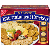 NABISCO front of box showing four-flavor cracker assortment for easy entertaining
