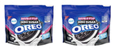 Nabisco Oreo front packaging showing two 10.3 oz zero sugar double stuf packs and serving suggestion
