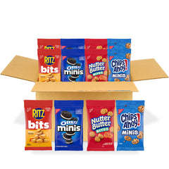 NABISCO variety pack front view showing assorted snack packs and shelf-ready convenience