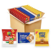 NABISCO variety pack front display showing three cracker brands and convenience
