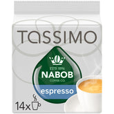 NABOB front packaging of Tassimo Nabob Espresso showing 14 T‑discs and product branding for quick selection