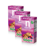 Nairn's front pack shot showing blueberry raspberry biscuits and clean packaging benefit