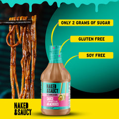 Naked & Saucy drizzled over salad showing bright flavor and convenience