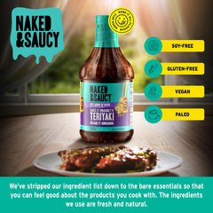 Close-up of Naked & Saucy sauce texture highlighting glossy consistency and richness
