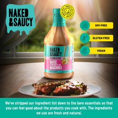 Naked & Saucy texture on a spoon highlighting creamy, rich peanut flavor