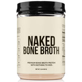 NAKED front packaging showing unflavored beef bone broth powder and benefits