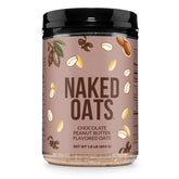 NAKED front packaging showing chocolate peanut butter oats and serving claim