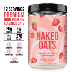 NAKED close-up of freeze-dried strawberries, highlighting real fruit flavor boost