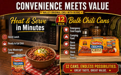Nalley chili served in a bowl with cheese showing a quick meal option