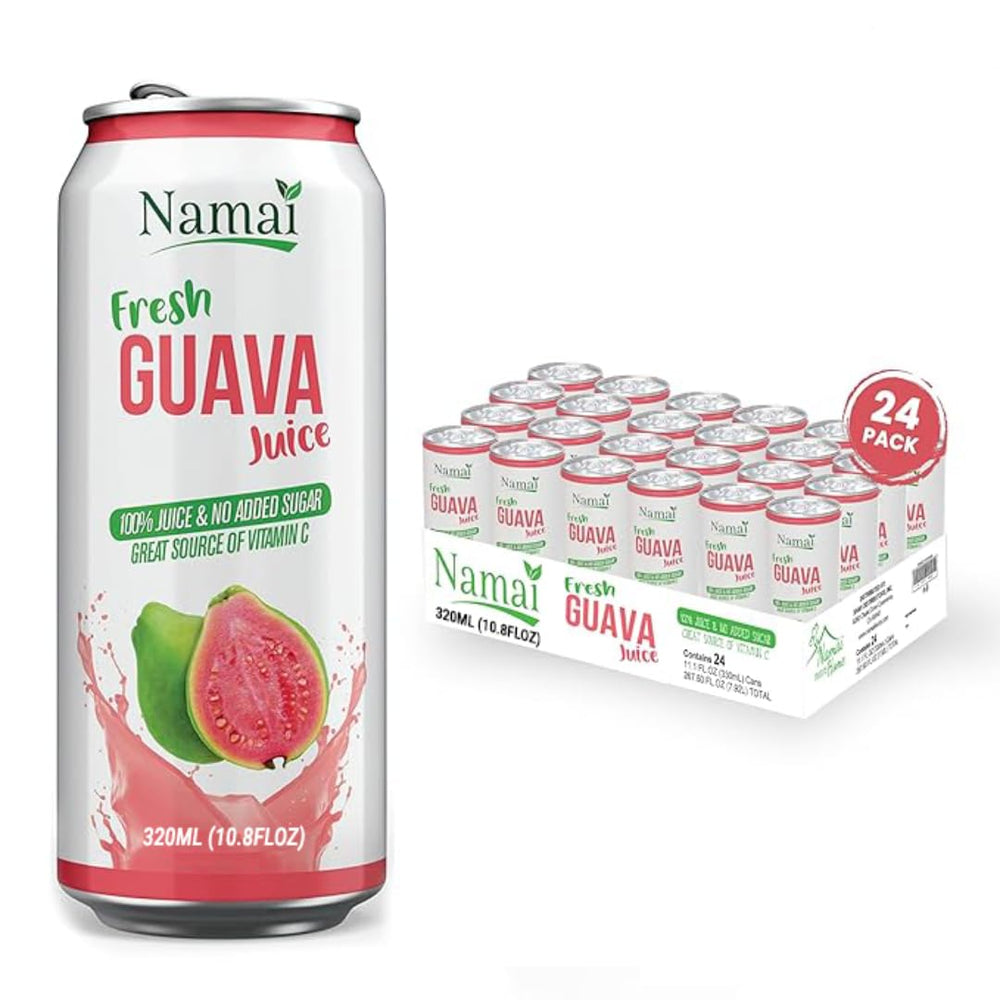 Namai front packaging showing 24-can pack and clear labeling for convenience