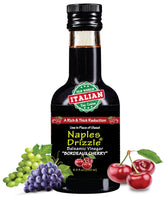 Naples Drizzle front label showing product and clean ingredient benefits