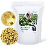 NASLAPH front packaging showing chrysanthemum tea, clear branding and benefit of purity