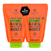 Nate's Honey front pouch showing label and two-pack convenience