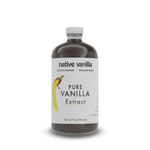 Native Vanilla front label showing bottle and certifications for trusted flavor