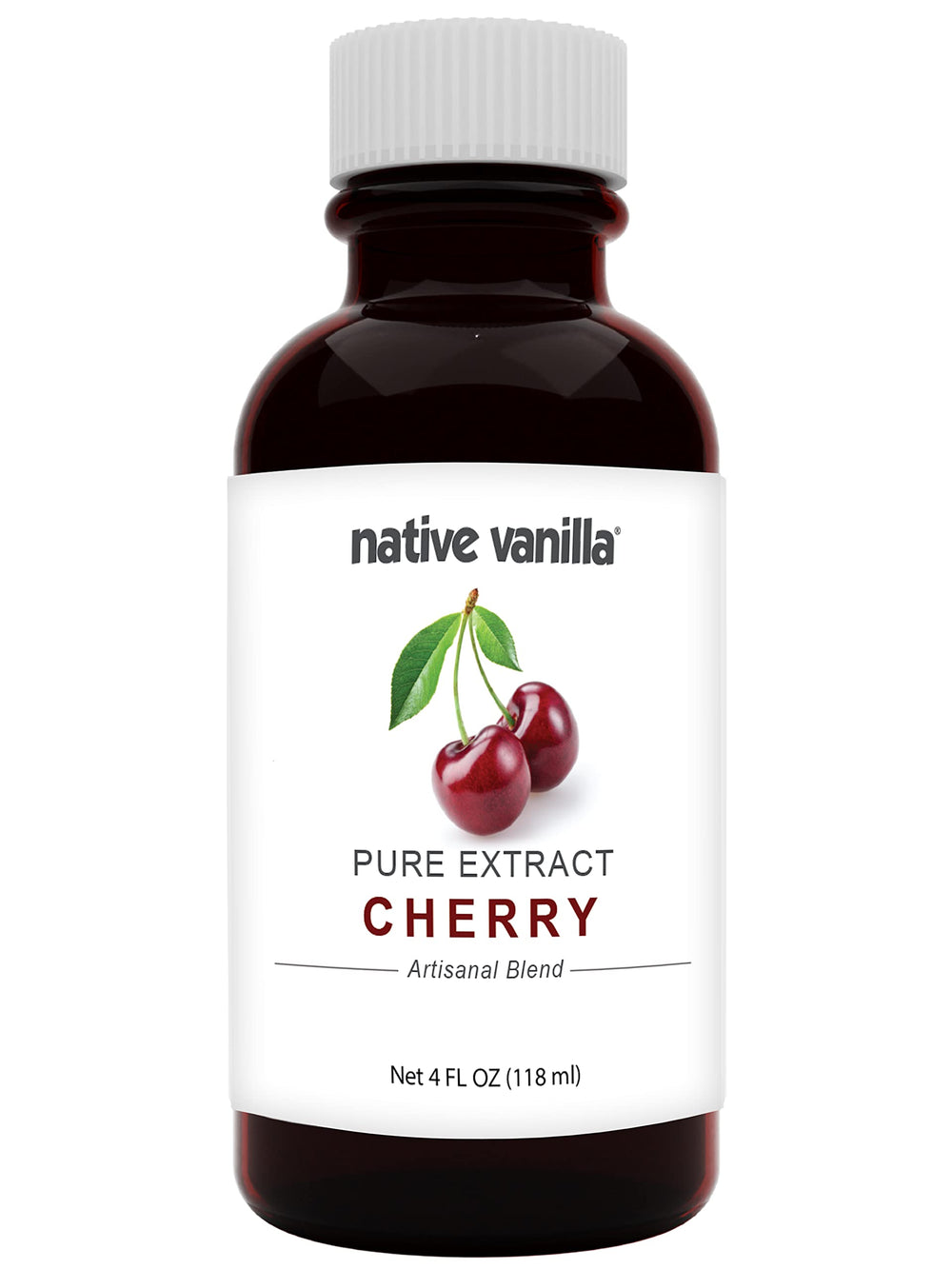 Native Vanilla cherry extract front bottle showing product and size