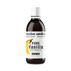 Native Vanilla front label on 8oz bottle showing pure extract benefit