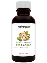 Native Vanilla bottle front label showing pistachio flavor and size benefits