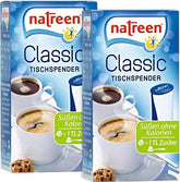 natreen front packaging and dispenser showing tidy tabletop convenience