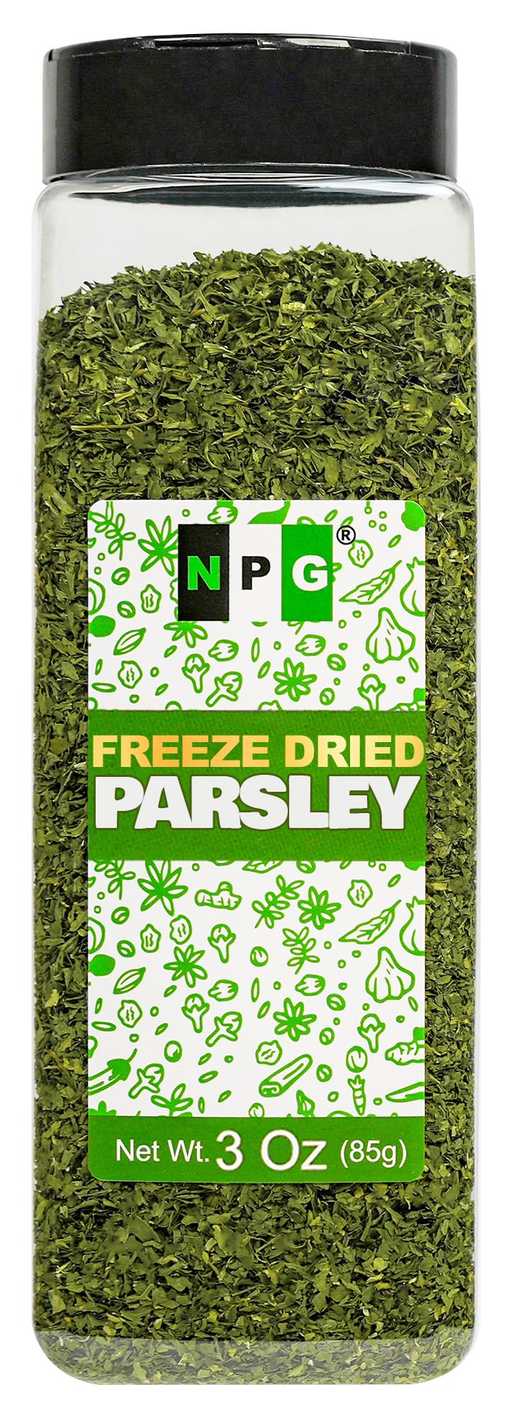 Natural Plus Green front packaging showing jar and parsley flakes benefit easy seasoning