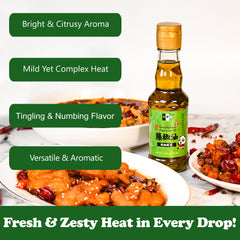 Natural Plus Green peppercorns and oil show raw ingredients and natural taste benefit