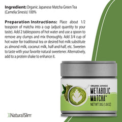 NaturalSlim matcha powder close-up with fine texture and vivid green color