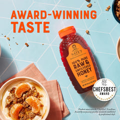 Nature Nate's honey drizzled on toast for breakfast with natural sweetness benefit