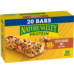 Nature Valley front box showing 20-count packaging and protein claim