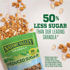 Nature Valley pouring granola into a cereal bowl for quick breakfasts on the go