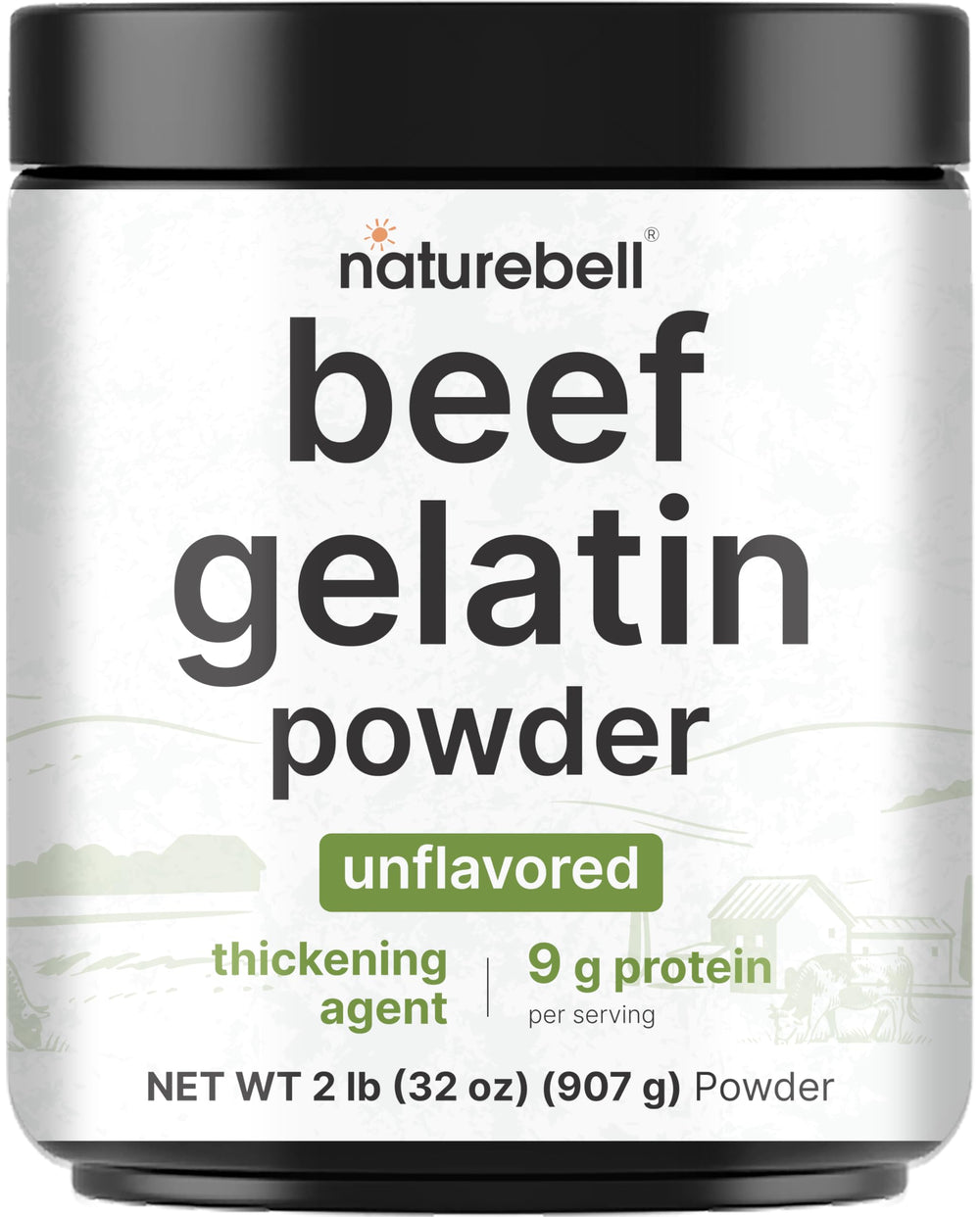 NatureBell front packaging showing 2 lb tub and brand clarity benefit