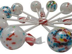 Naturejam jawbreaker on stick held in hand demonstrating easy handling and mess-free enjoyment benefit