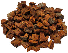 Naturejam close-up of chopped cinchona bark reveals texture and makes steeping easier