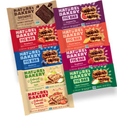 Nature's Bakery front packaging showing 28-count variety pack for easy storage