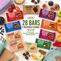 Nature's Bakery individually wrapped bars arrayed for grab-and-go convenience