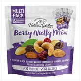 Nature's Garden front packaging showing fifteen single-serve snack pouches and brand