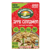 Nature's Path front packaging showing apple cinnamon oatmeal, easy breakfast ready